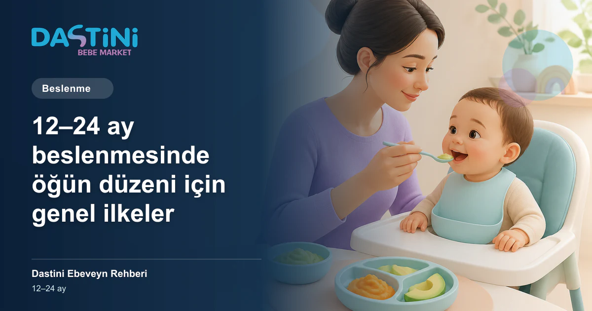 12–24 ay beslenmesinde öğün düzeni için genel ilkeler için Dastini Ebeveyn Rehberi kapak illüstrasyonu