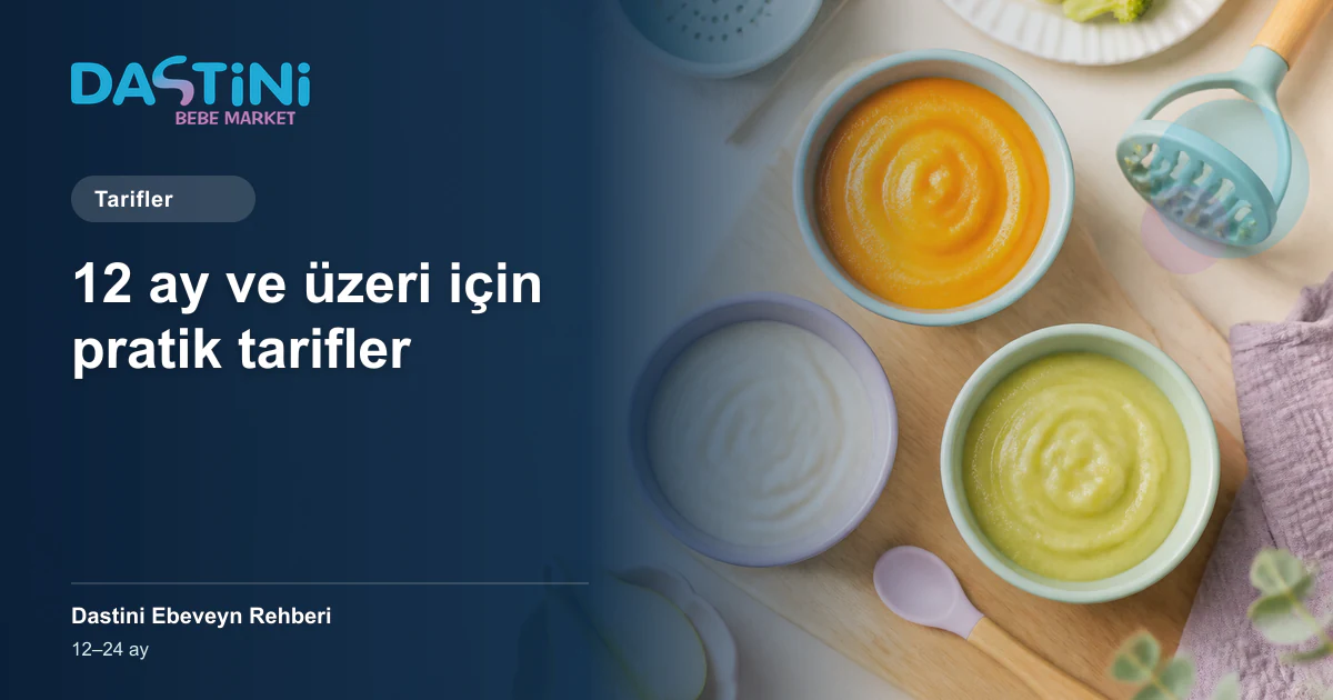 12 ay ve üzeri için pratik tarifler için Dastini Ebeveyn Rehberi kapak illüstrasyonu