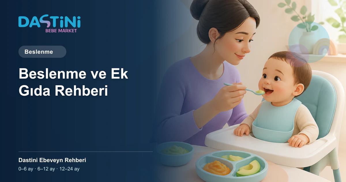 Beslenme ve Ek Gıda Rehberi için Dastini Ebeveyn Rehberi kapak illüstrasyonu